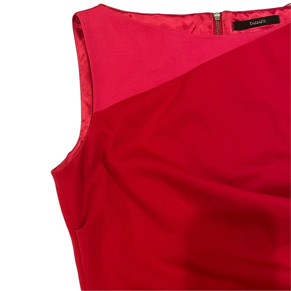 Tahari size 6 dress in red with a touch of hot pink - Picture 2 of 5